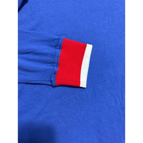 Junk Food Retro Tshirt Long Sleeve Size L Vintage 70s Style Red White Blue Cuff - Picture 5 of 10